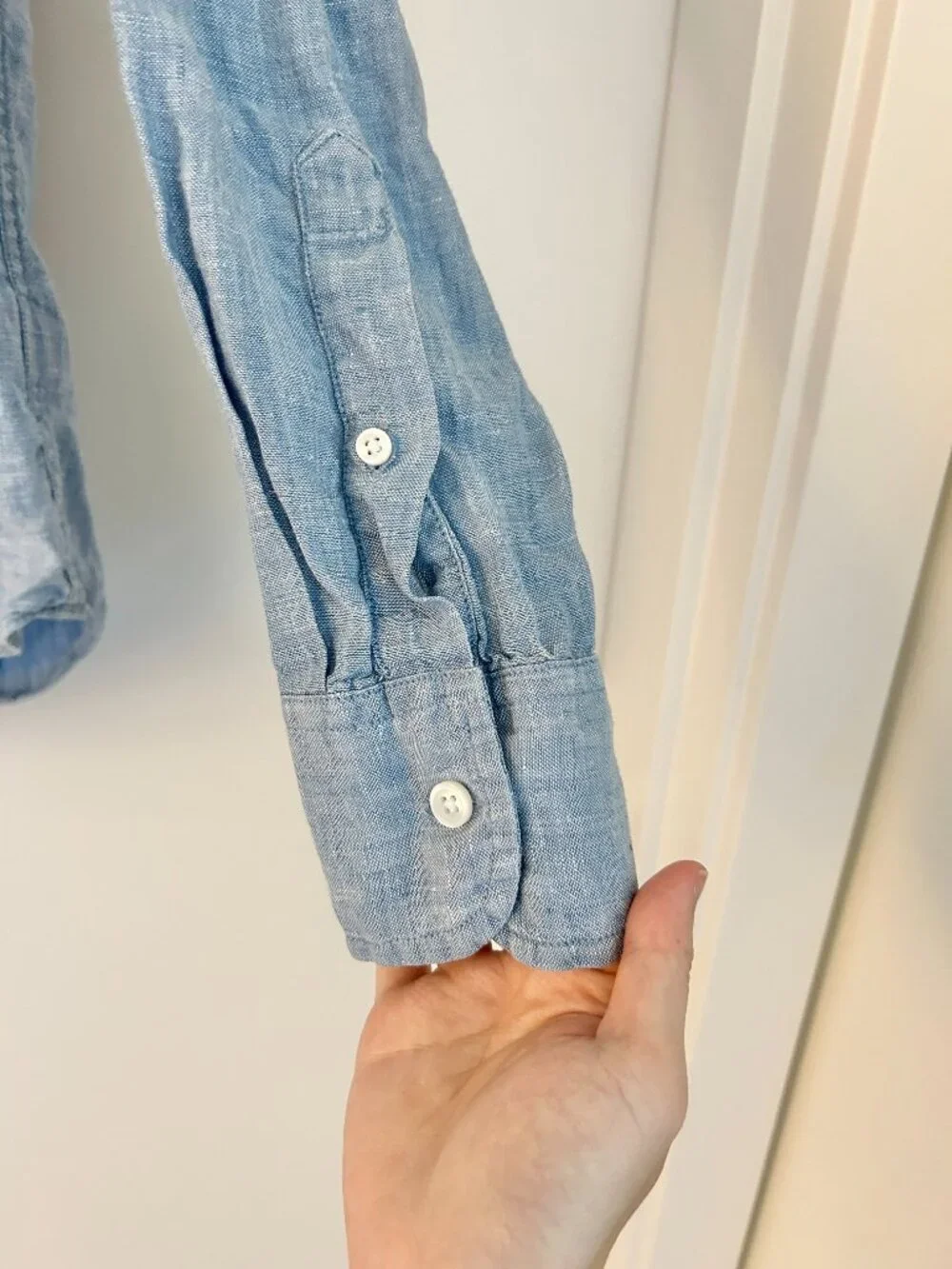 J. Crew Men's Slim Délavé Irish 100% Linen Shirt Chambray Size M